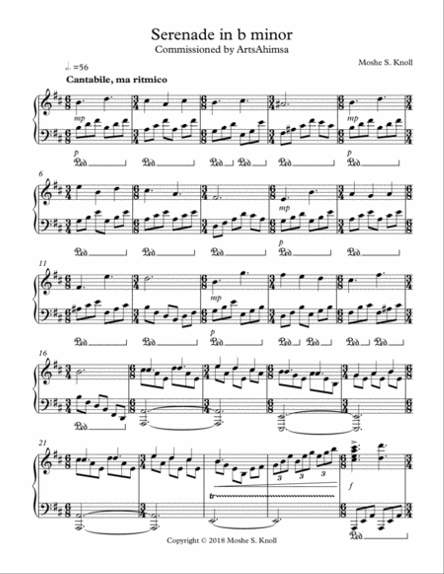 Serenade in b minor Piano Method scores gallery preview page 1