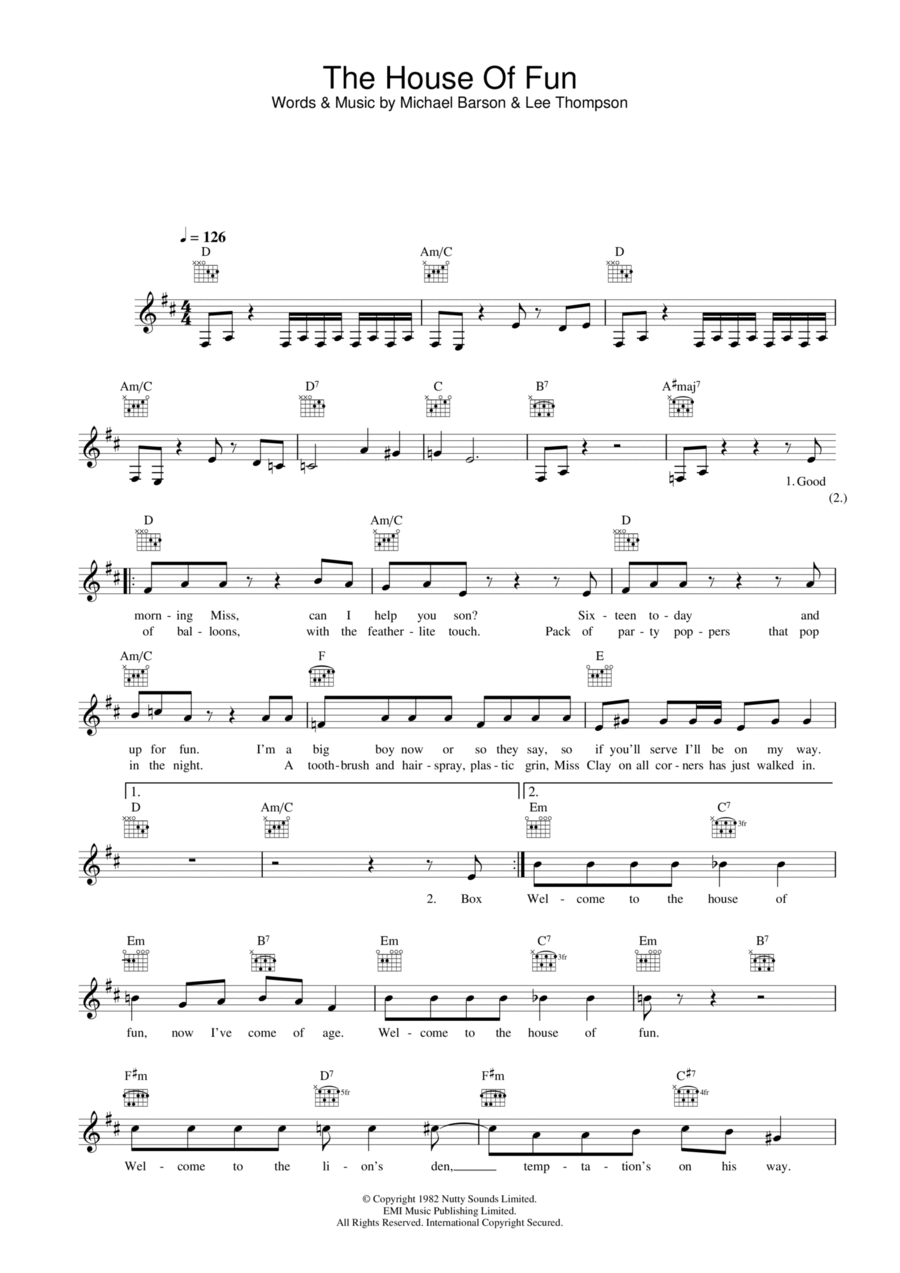 The House Of Fun Piano scores gallery preview page 1