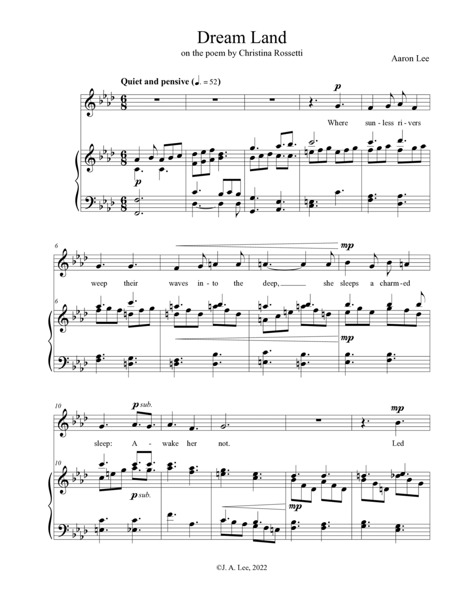Dream Land (for voice and piano) Voice Solo scores gallery preview page 1