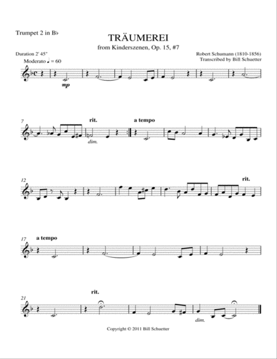 Traumerei Brass Quintet scores gallery preview page 4
