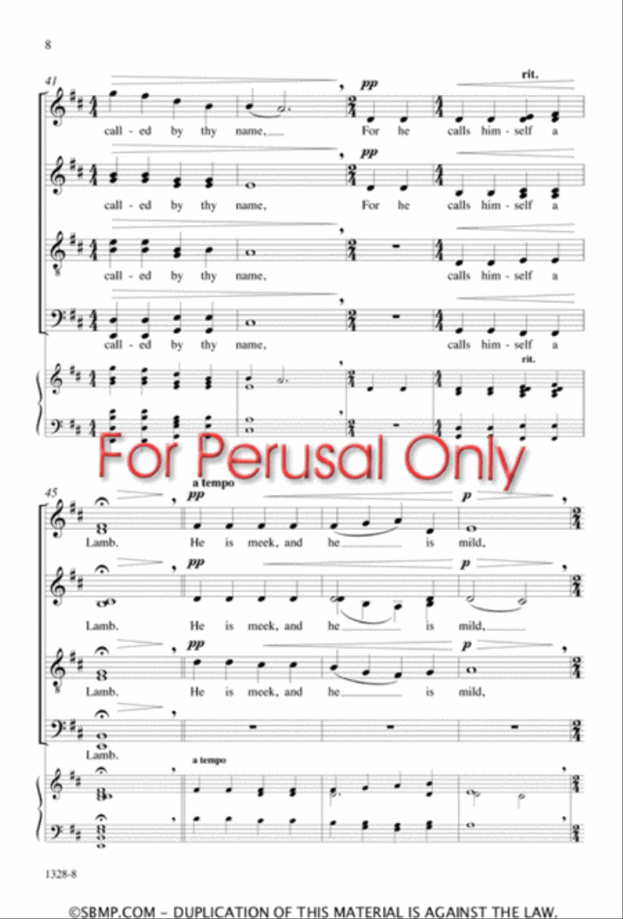 The Lamb - SATB divisi Octavo Divisi scores gallery preview page 7