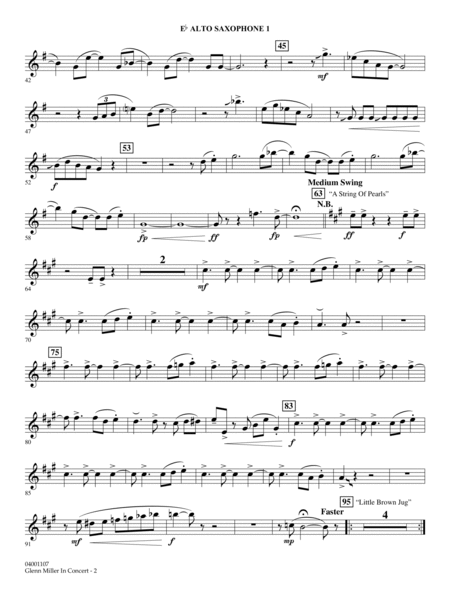 Glenn Miller In Concert (arr. Paul Murtha) - Eb Alto Saxophone 1