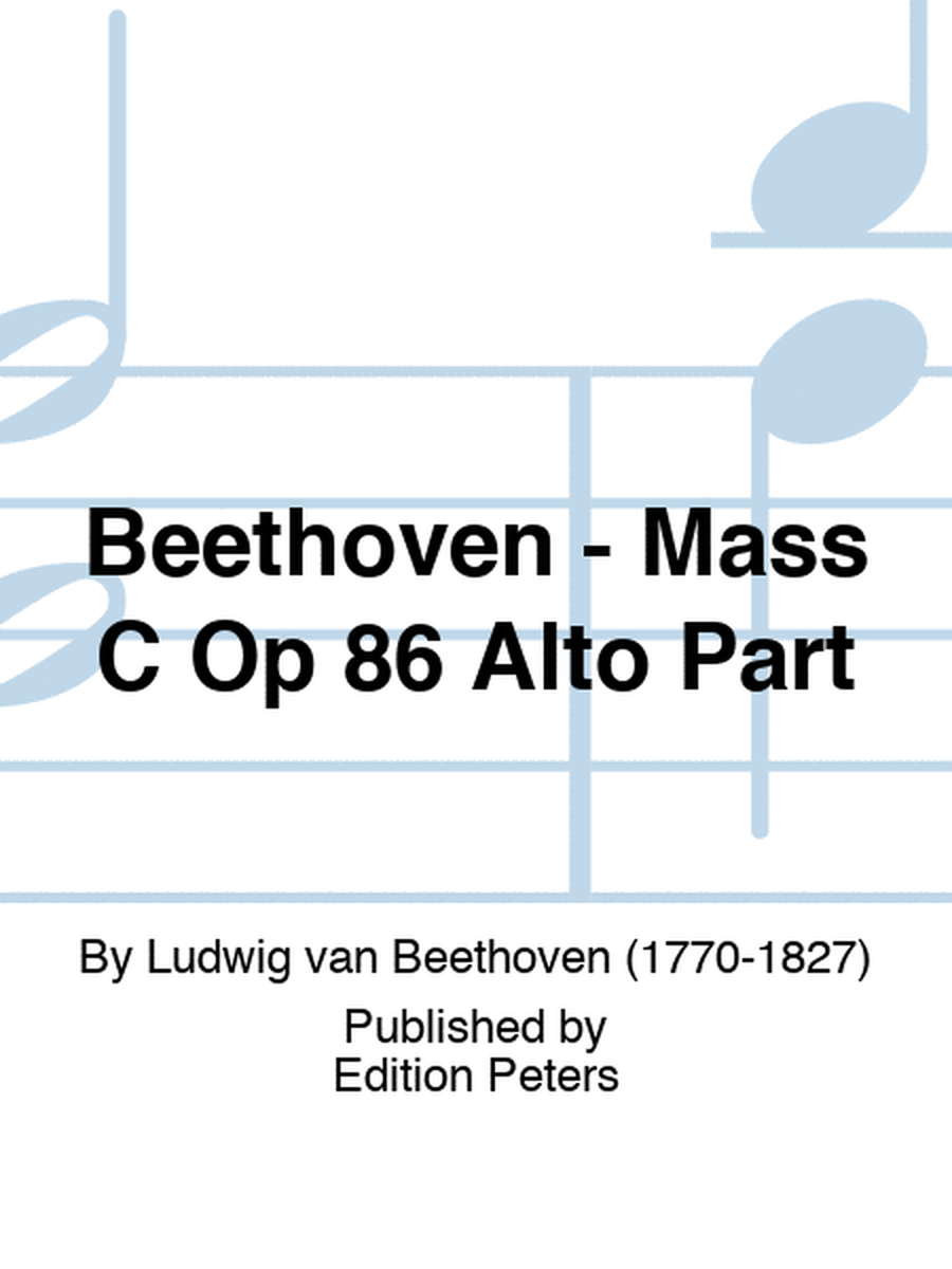 Beethoven - Mass C Op 86 Alto Part