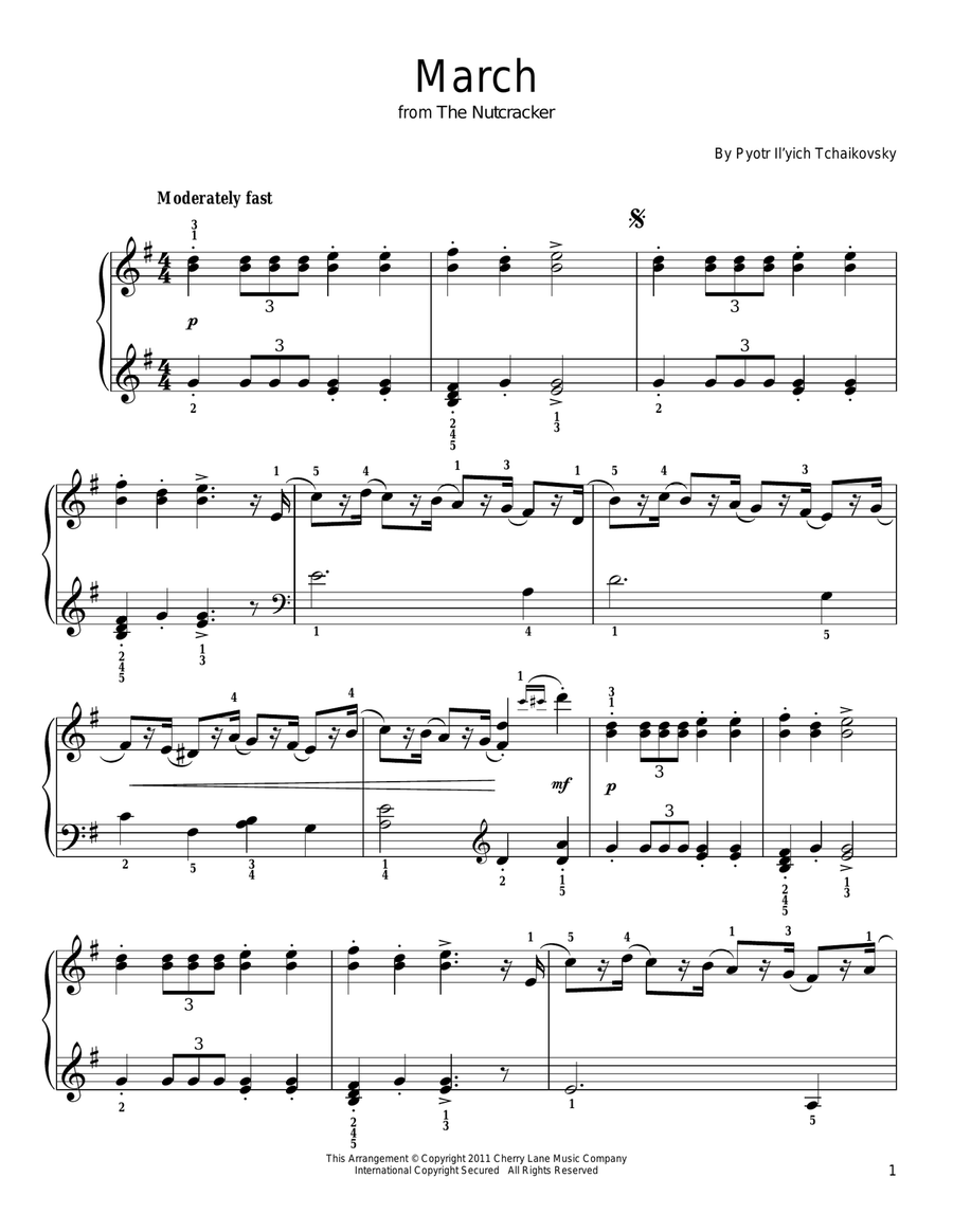 March (from The Nutcracker) Voice scores gallery preview page 1