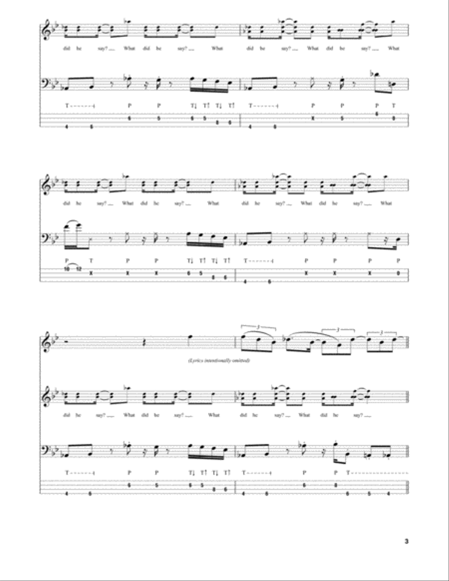 What Did He Say Guitar Tablature scores gallery preview page 3