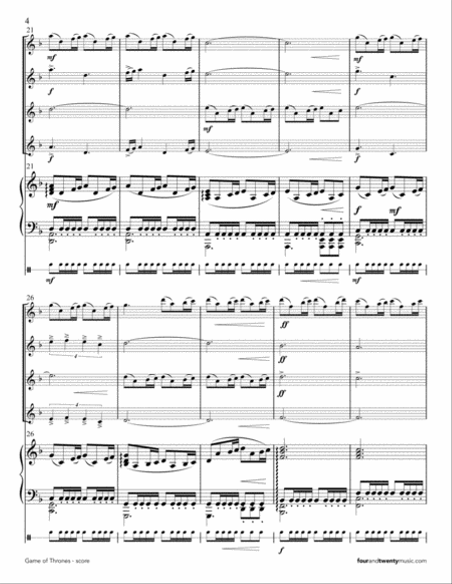 Game Of Thrones Small Ensemble scores gallery preview page 4