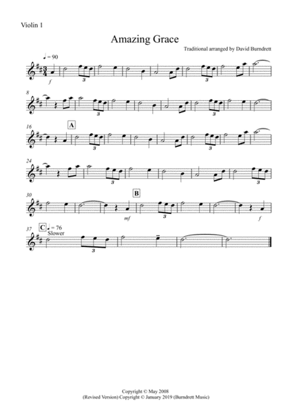 Amazing Grace for String Quartet image number null