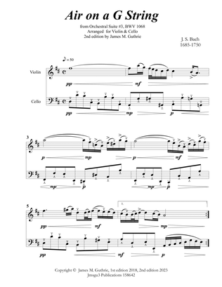 Bach: Air on a G String for Violin & Cello