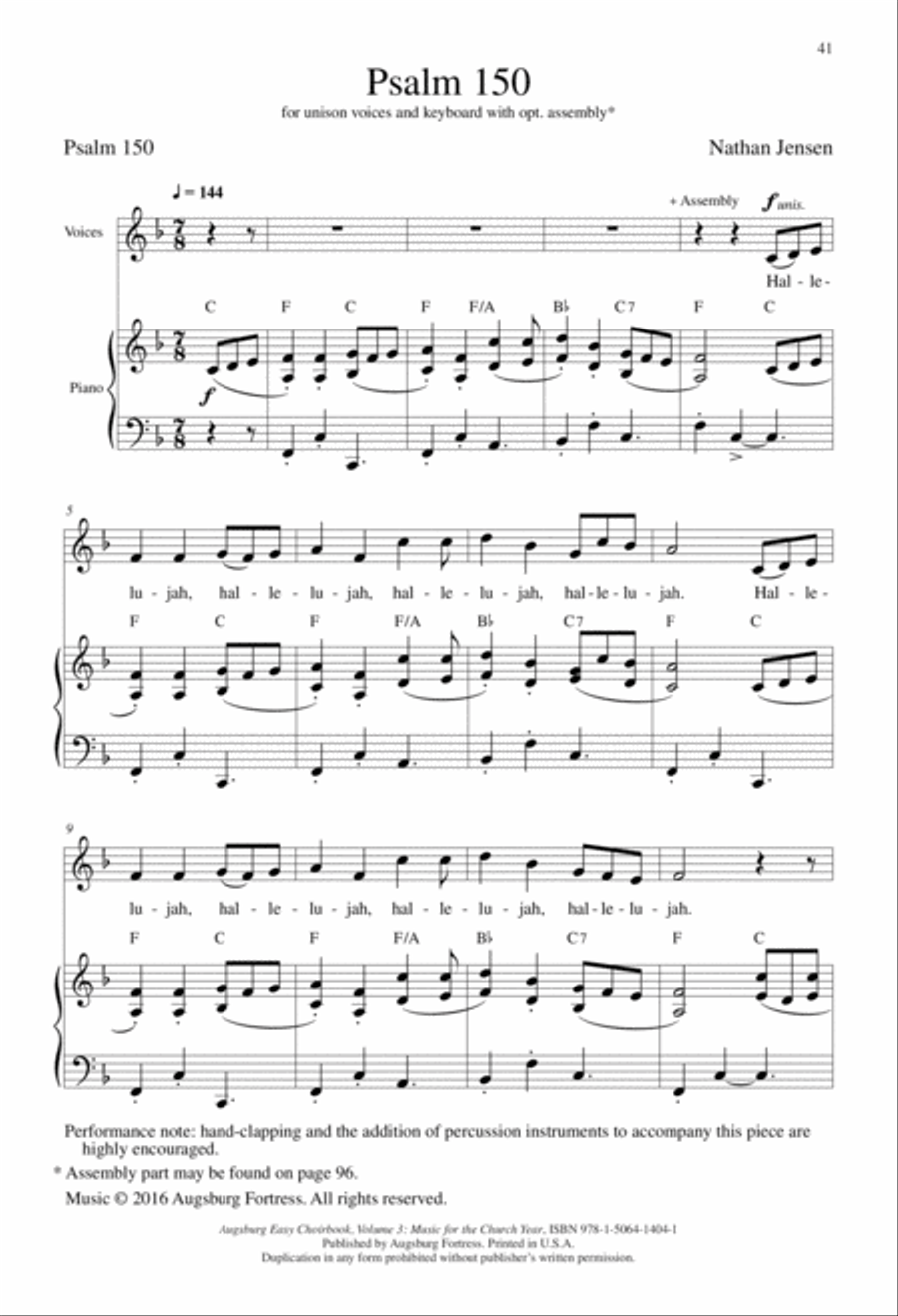Augsburg Easy Choirbook Volume 3 Unison Choir scores gallery preview page 11