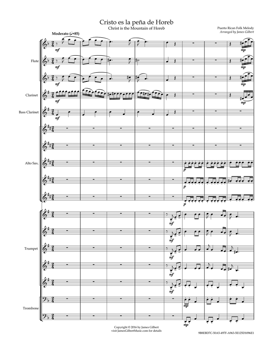 Cristo es la peña de Horeb (Christ is the Mountain of Horeb) Concert Band scores gallery preview page 2