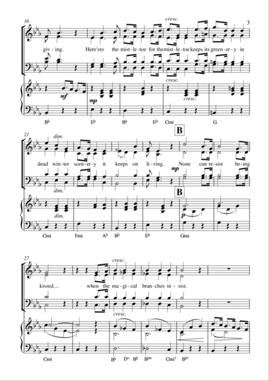 Hang High The Mistletoe! Hang High The Mistletoe! 4-Part scores gallery preview page 2