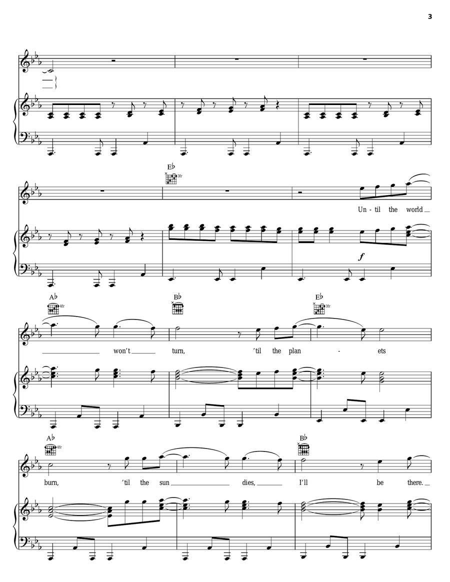 Until The World Piano, Vocal, Guitar scores gallery preview page 3