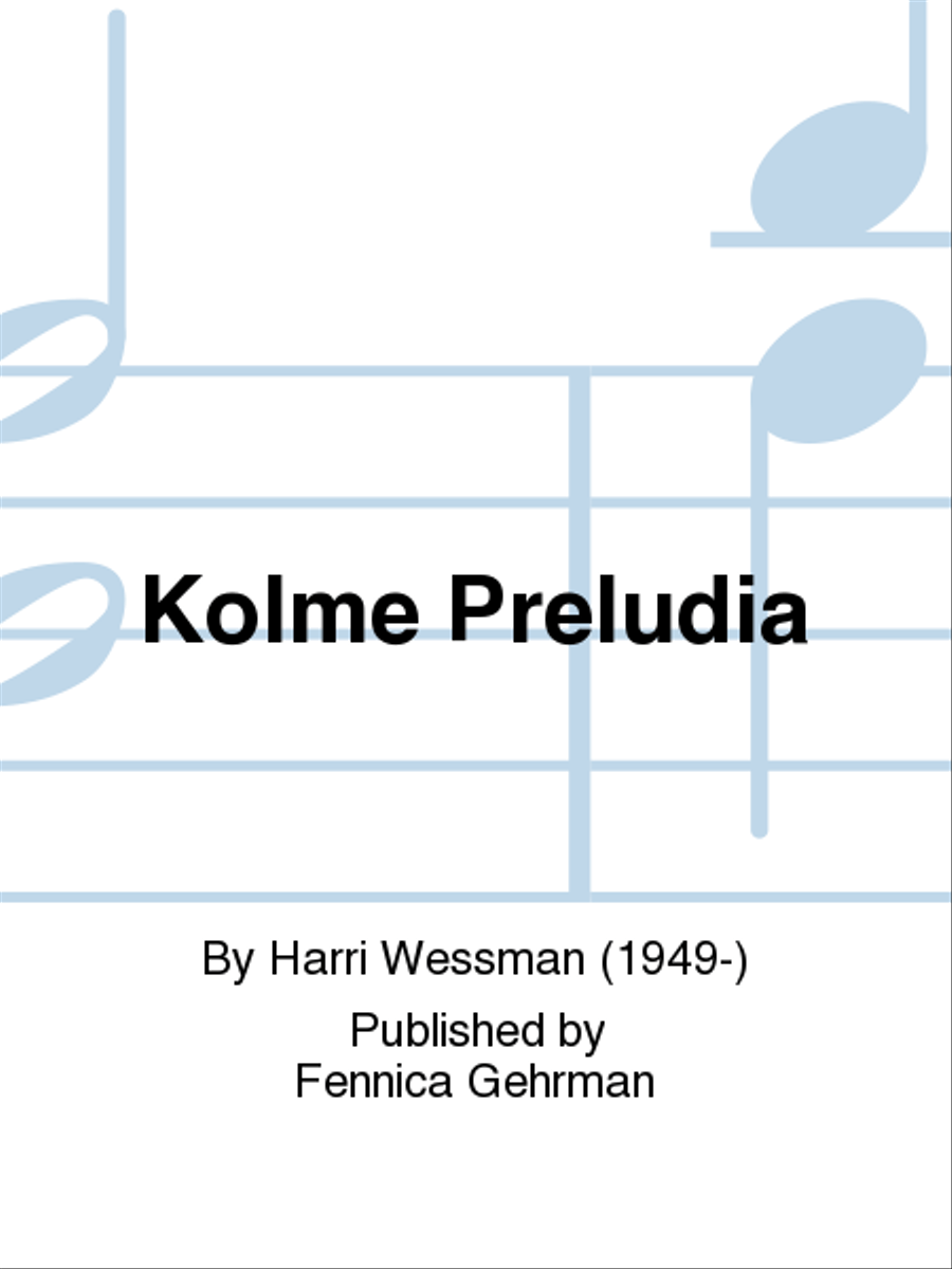 Kolme preludia / Three Preludes Piano Solo scores gallery preview page 1