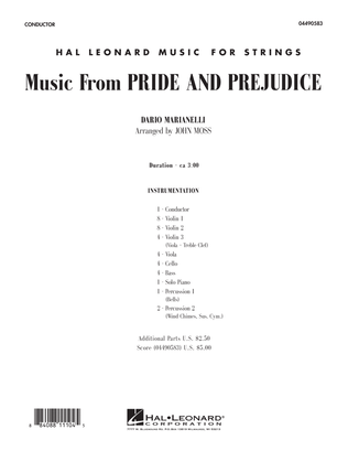 Book cover for Music from Pride & Prejudice - Full Score