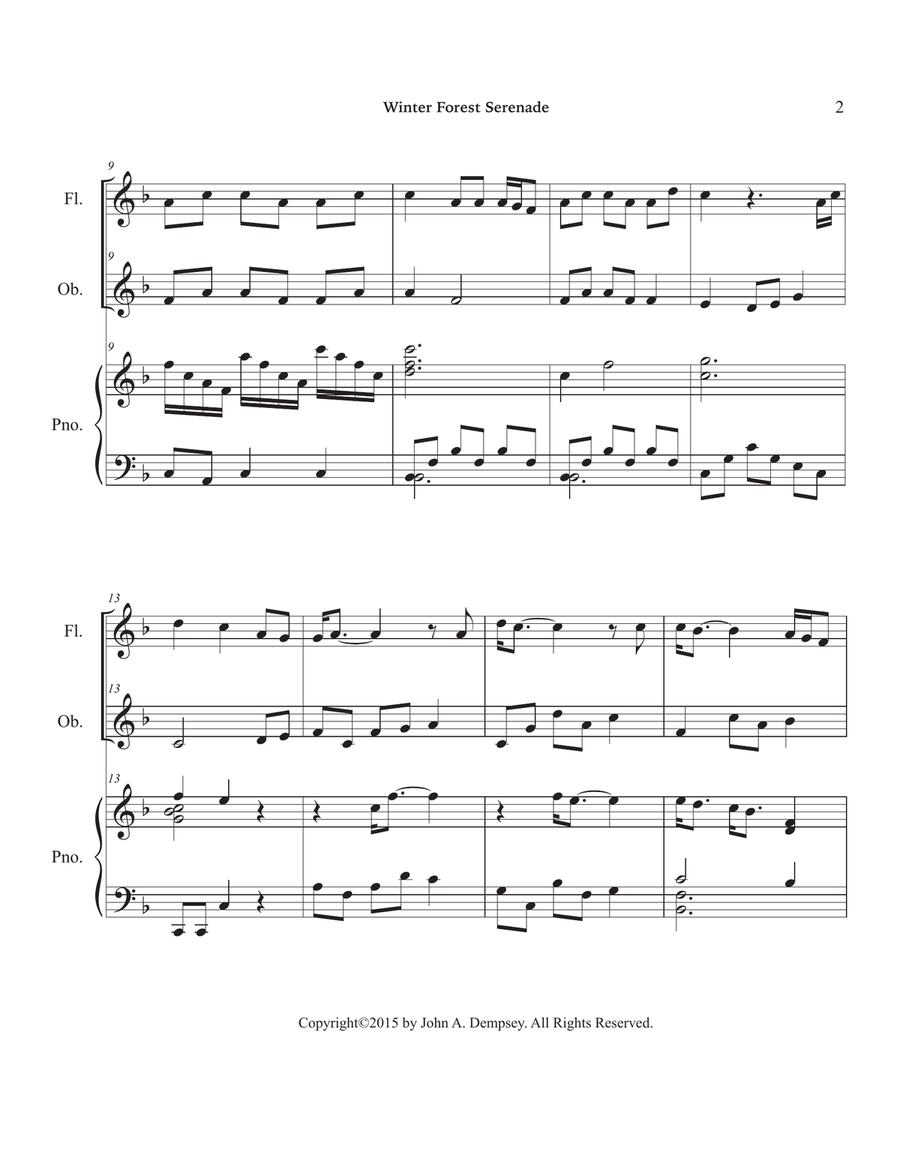 Winter Forest Serenade (Trio for Flute, Oboe and Piano) Small Ensemble scores gallery preview page 6