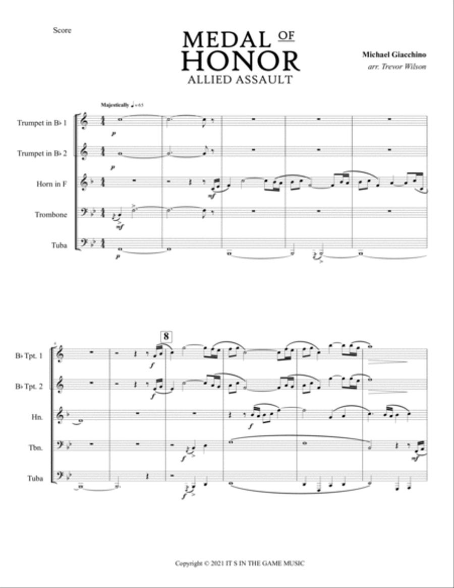 Medal Of Honor: Allied Assault Brass Quintet scores gallery preview page 2