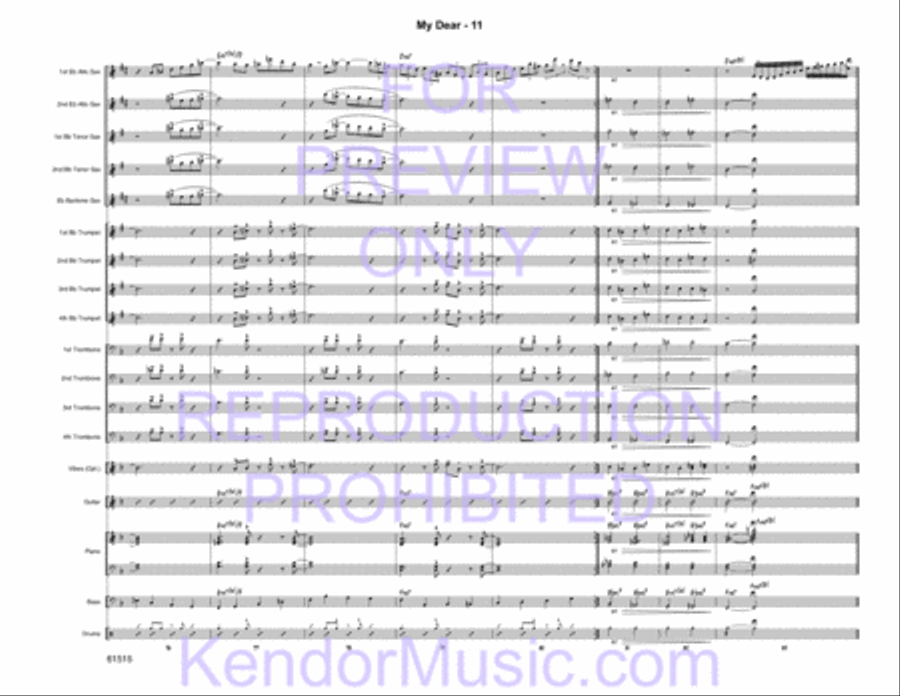 My Dear (Full Score) Jazz Ensemble scores gallery preview page 13