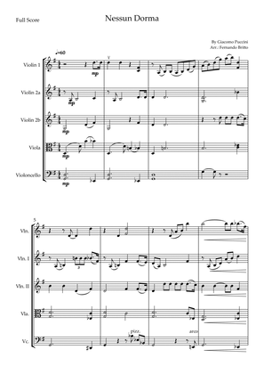 Nessun Dorma (Giacomo Puccini) for String Quintet