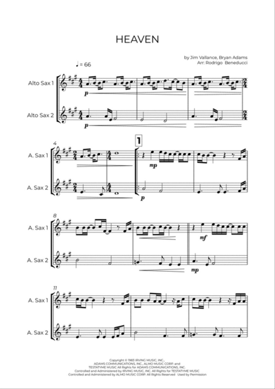 Heaven Woodwind Duet scores gallery preview page 2