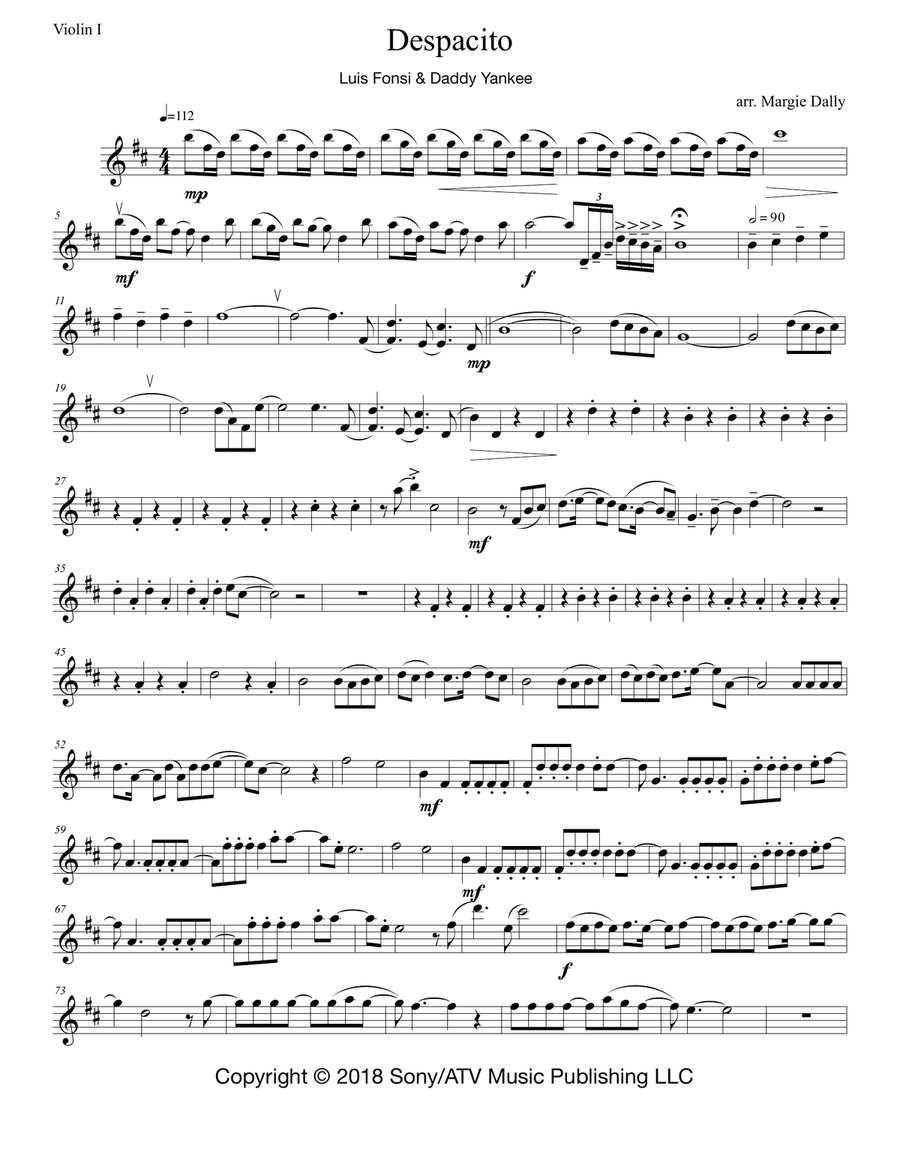 Despacito String Quartet scores gallery preview page 1