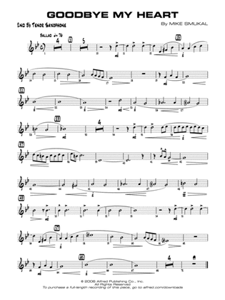 Goodbye My Heart: 2nd B-flat Tenor Saxophone
