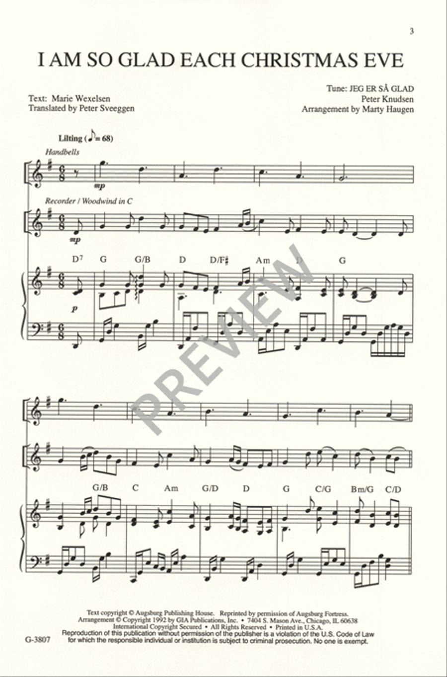 I Am So Glad Each Christmas Eve 4-Part scores gallery preview page 4