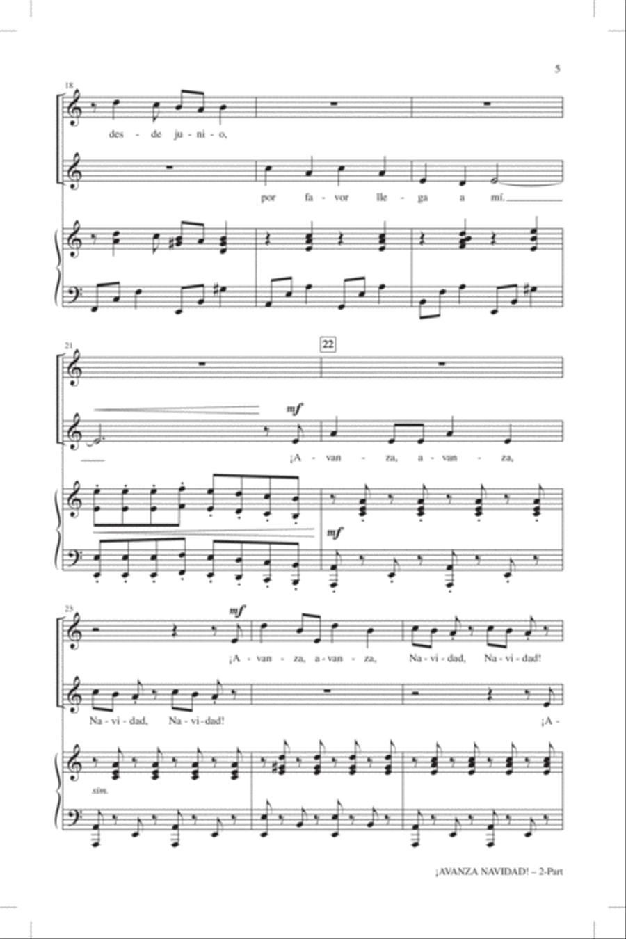 !Avanza Navidad! (Hurry, Hurry, Christmas!) 2-Part scores gallery preview page 3