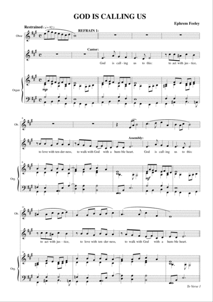 God is Calling Us 4-Part scores gallery preview page 2