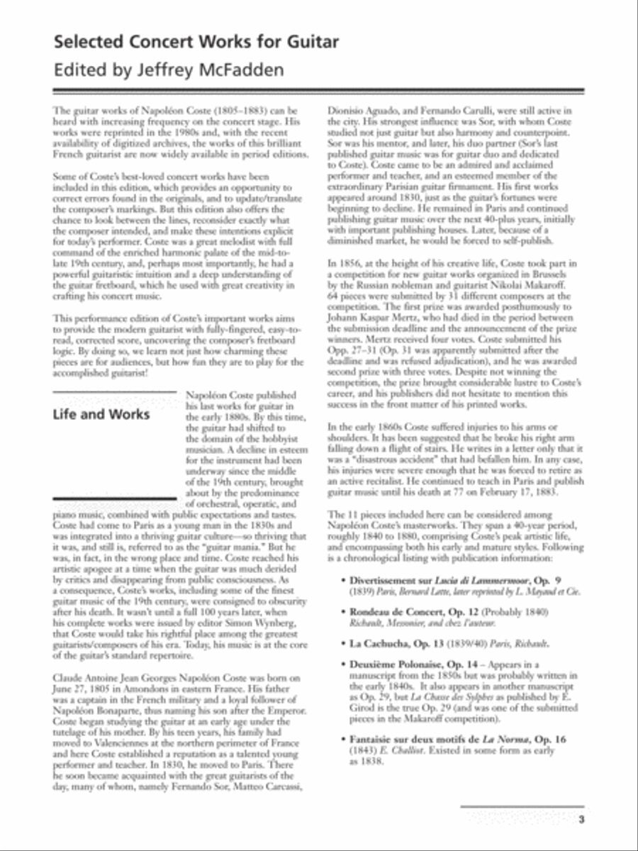 Coste -- Selected Works for Guitar Acoustic Guitar scores gallery preview page 3