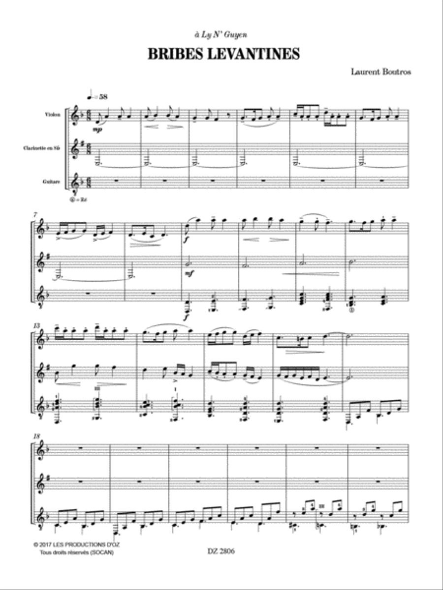 Bribes levantines Clarinet scores gallery preview page 2