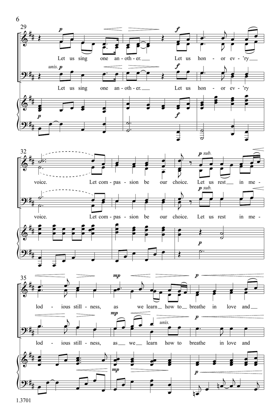 Let Us Sing One Another 4-Part scores gallery preview page 6