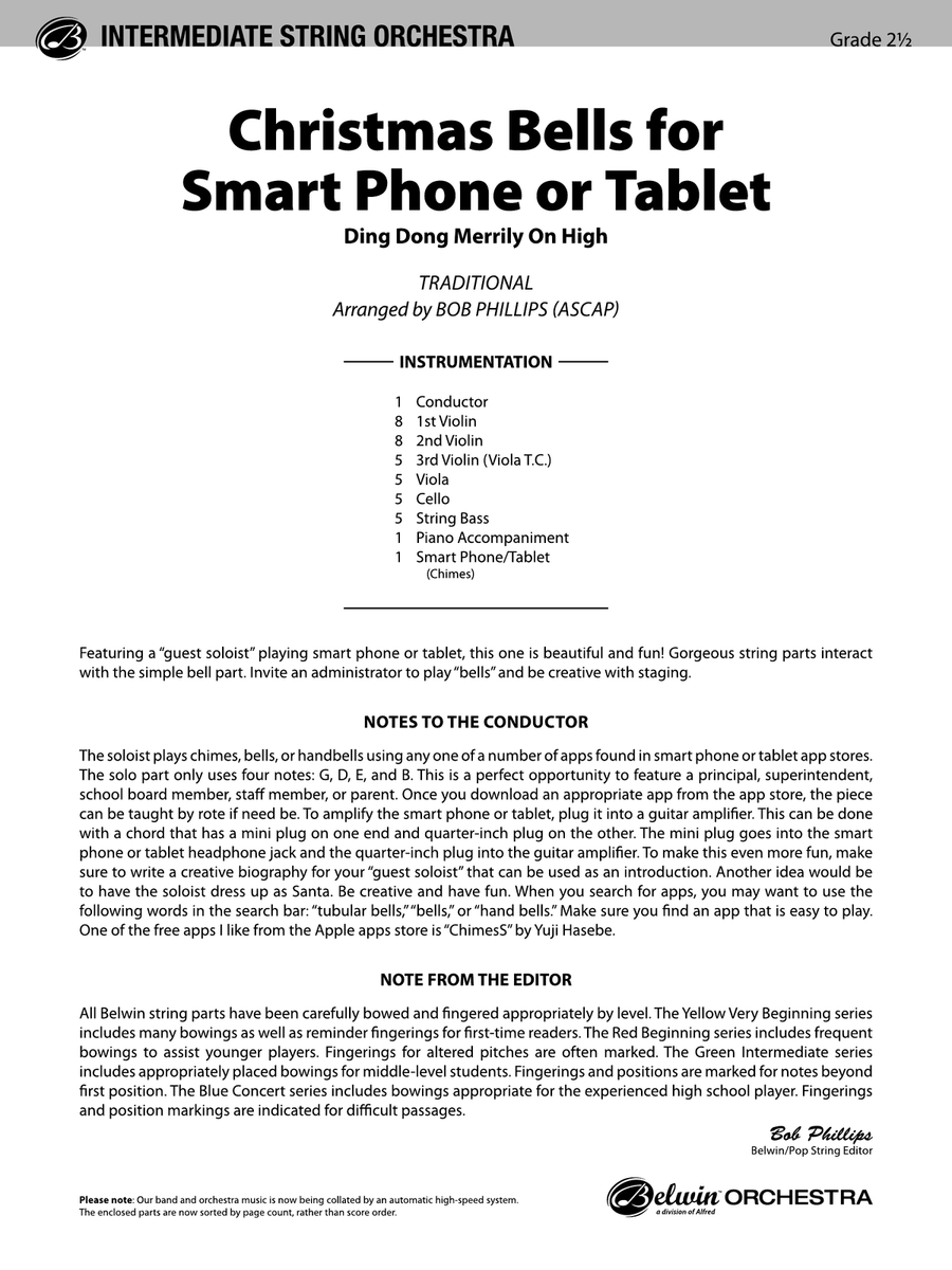 Christmas Bells for Smart Phone or Tablet: Score