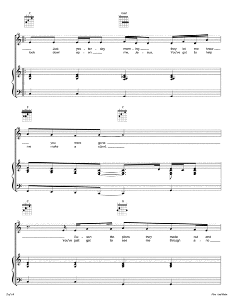 Fire And Rain Fire And Rain Voice scores gallery preview page 3