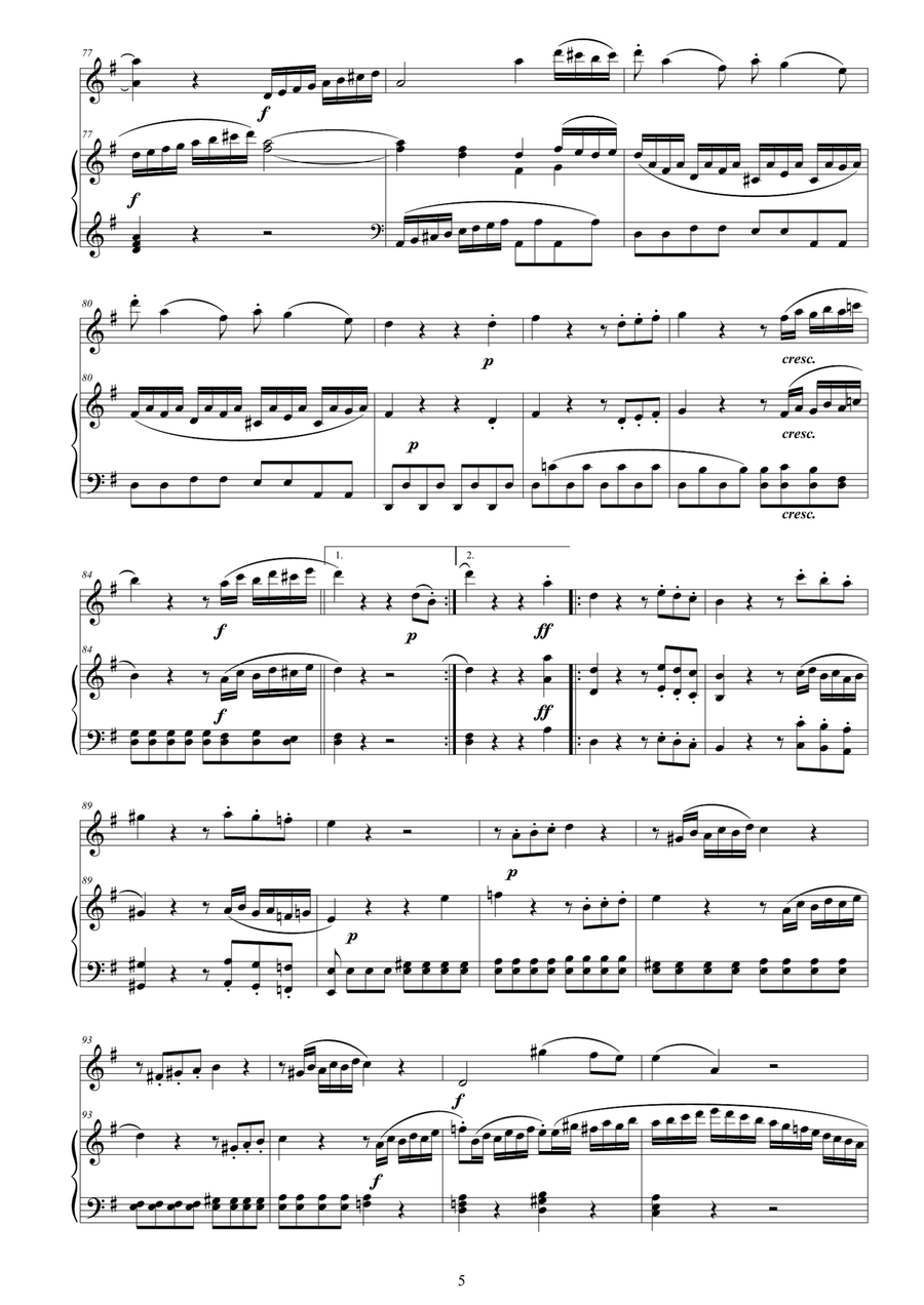 Mozart - Violin Sonata No.18 in G major KV 301 for Violin and Piano - Score and Part Violin Solo scores gallery preview page 5