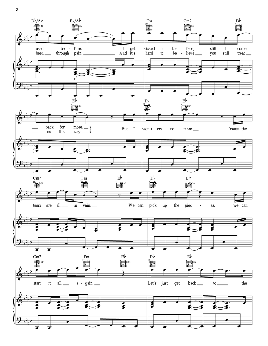 Don't Treat Me Bad Don't Treat Me Bad Piano, Vocal, Guitar scores gallery preview page 2