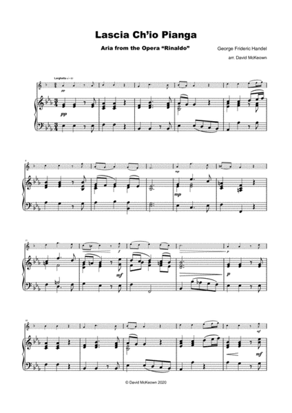 Lascia Ch'io Pianga, Aria from Rinaldo, by G F Handel, for Trumpet and Piano