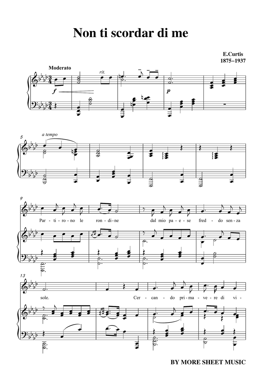 De Curtis-Non ti scordar di me in f minor Voice Solo scores gallery preview page 3