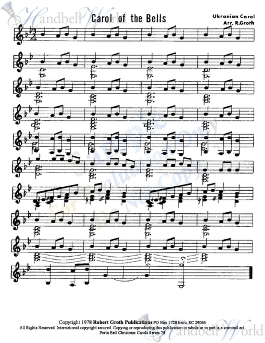 Porta Bell System of Carolling 78 2-Octaves scores gallery preview page 6