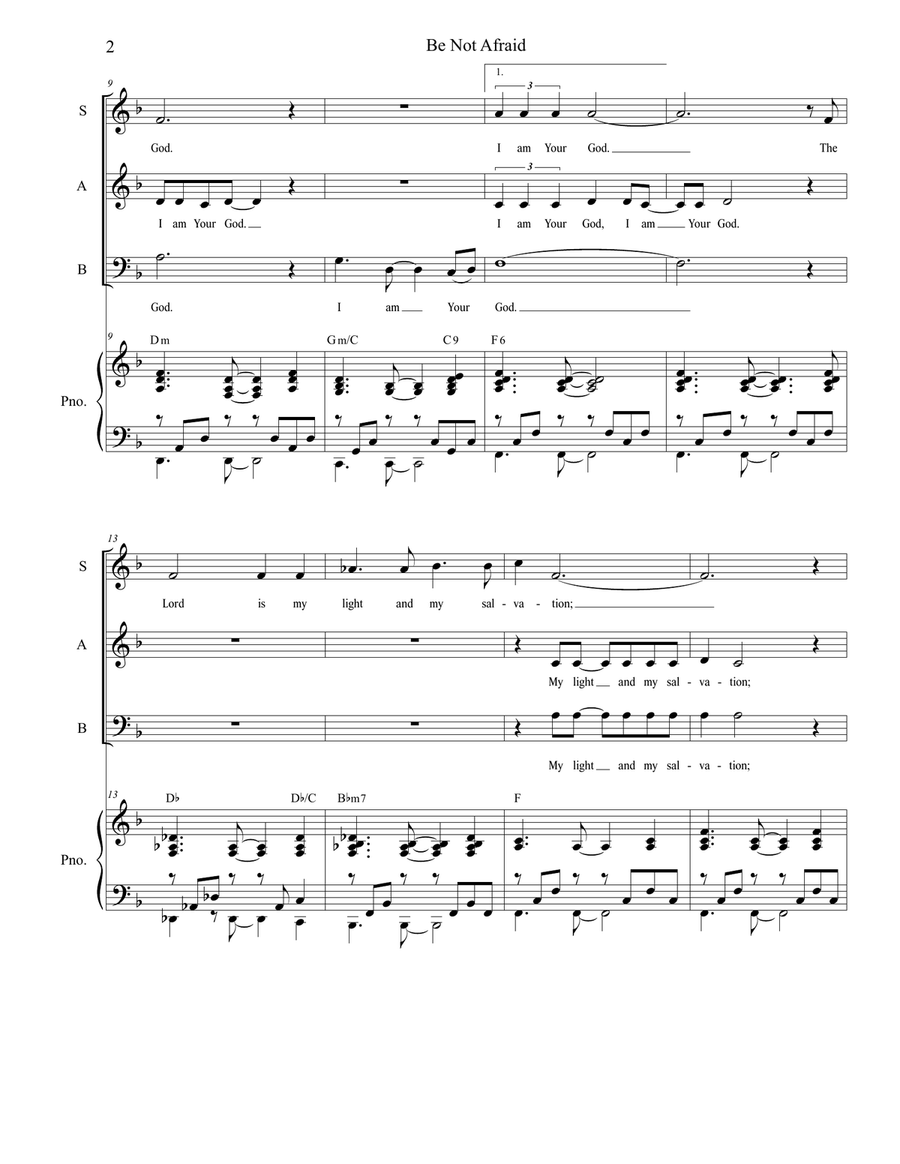 Be Not Afraid (SAB) Be Not Afraid (SAB) 3-Part scores gallery preview page 2
