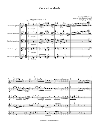 Coronation March (Db) (Alto Saxophone Quintet)
