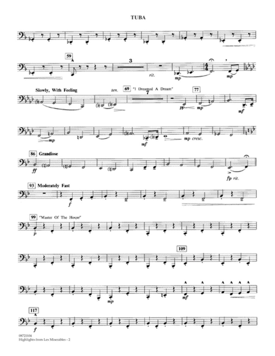 Highlights from Les Misérables (arr. Johnnie Vinson) - Tuba