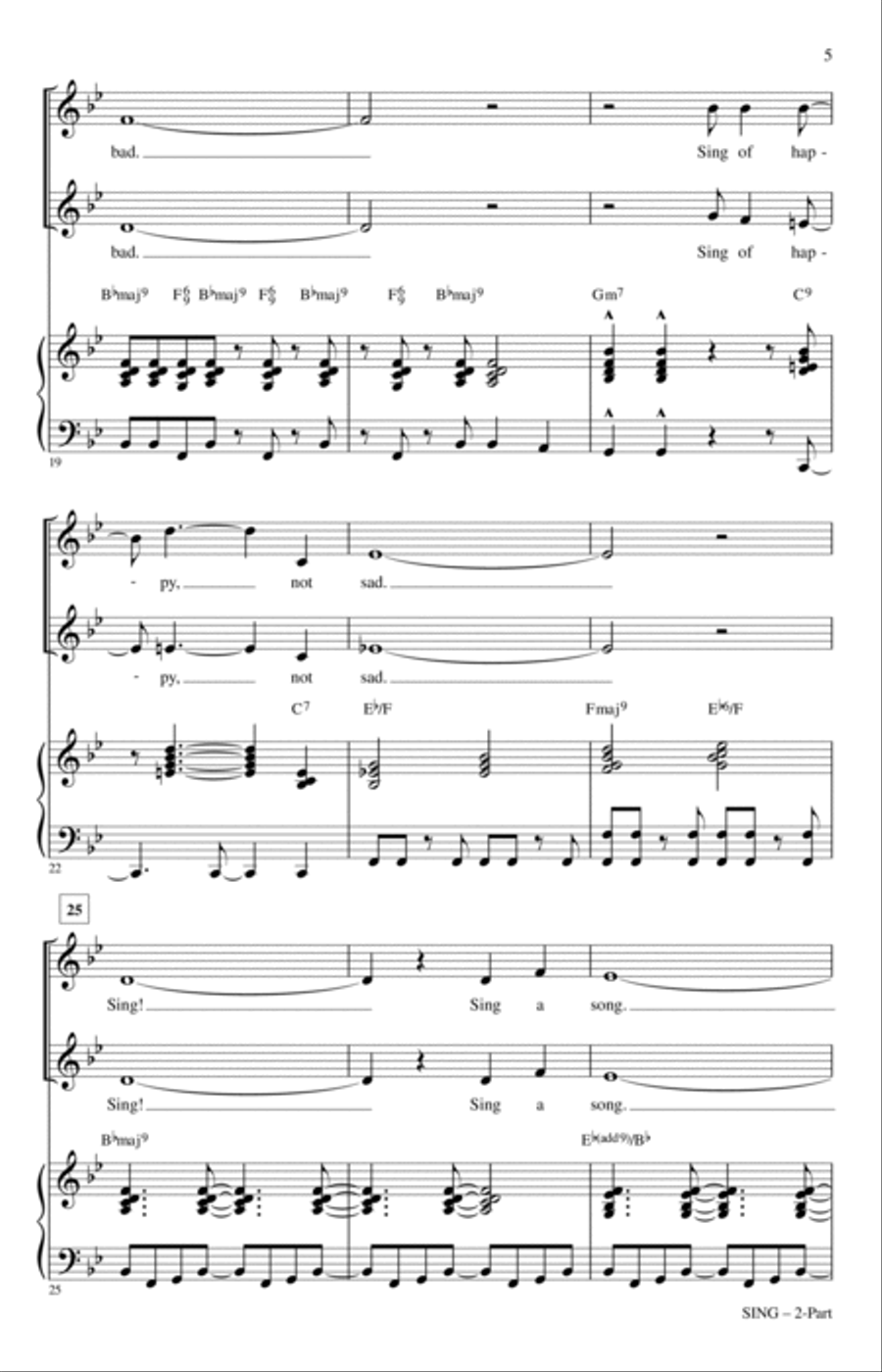 Sing (from Sesame Street) (arr. Roger Emerson) 2-Part scores gallery preview page 3