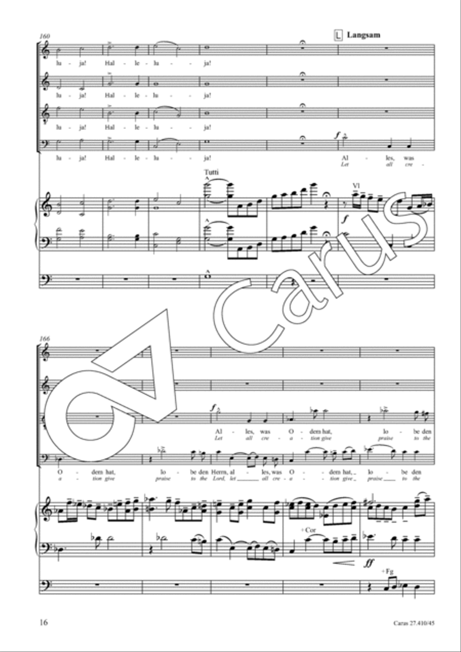 Halleluja! Praise ye the Lord in his sanctuary Divisi scores gallery preview page 19