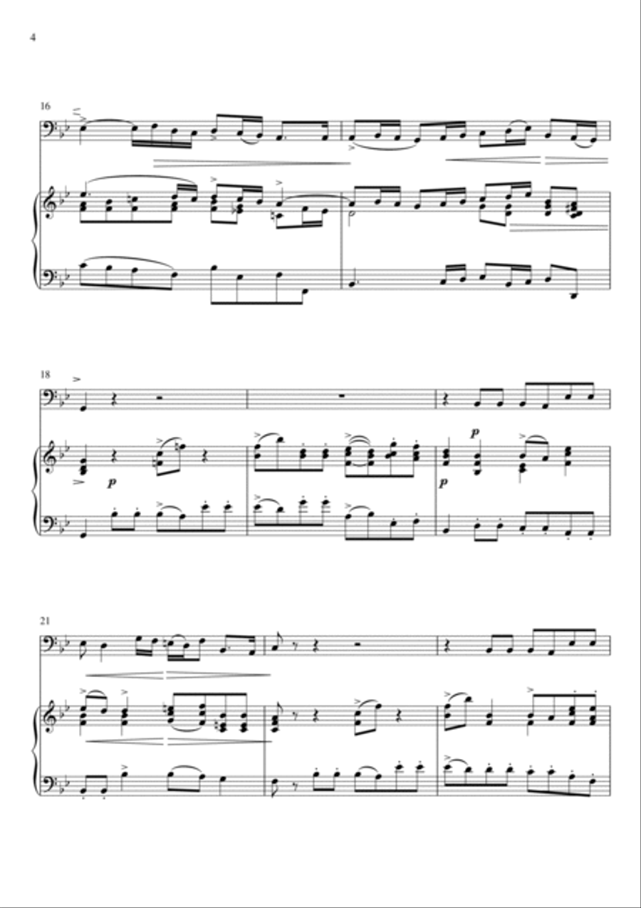 Giovanni Bononcini - Deh pi a me non v_asondete (Piano and Tuba) Small Ensemble scores gallery preview page 4