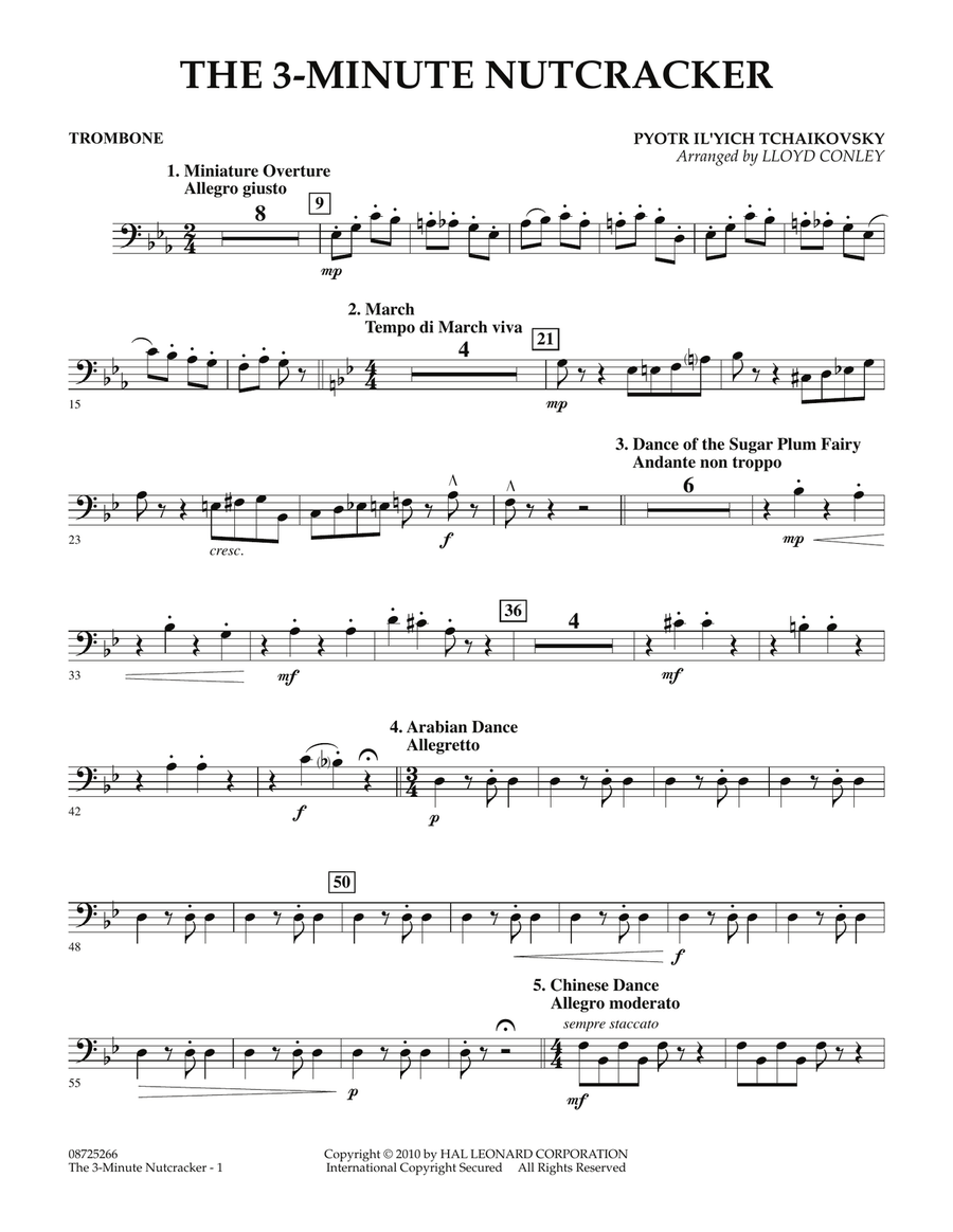 The 3-Minute Nutcracker - Trombone Concert Band scores gallery preview page 1