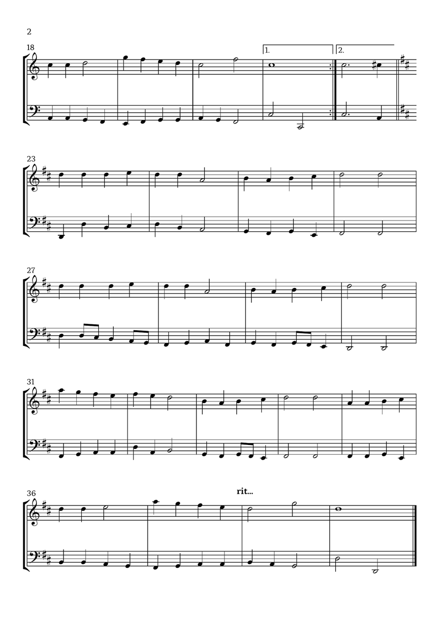 Good King Wenceslas (Flute and Tuba) - Beginner Level Flute scores gallery preview page 2