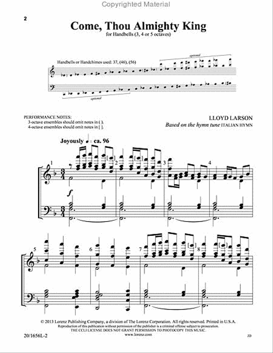 Come, Thou Almighty King 5-Octaves scores gallery preview page 2