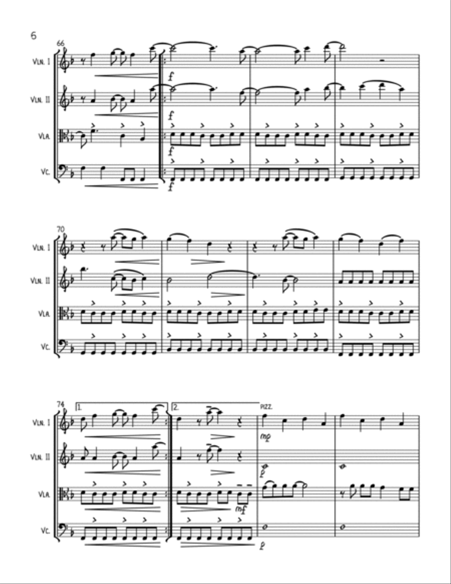 Marry You String Quartet scores gallery preview page 6