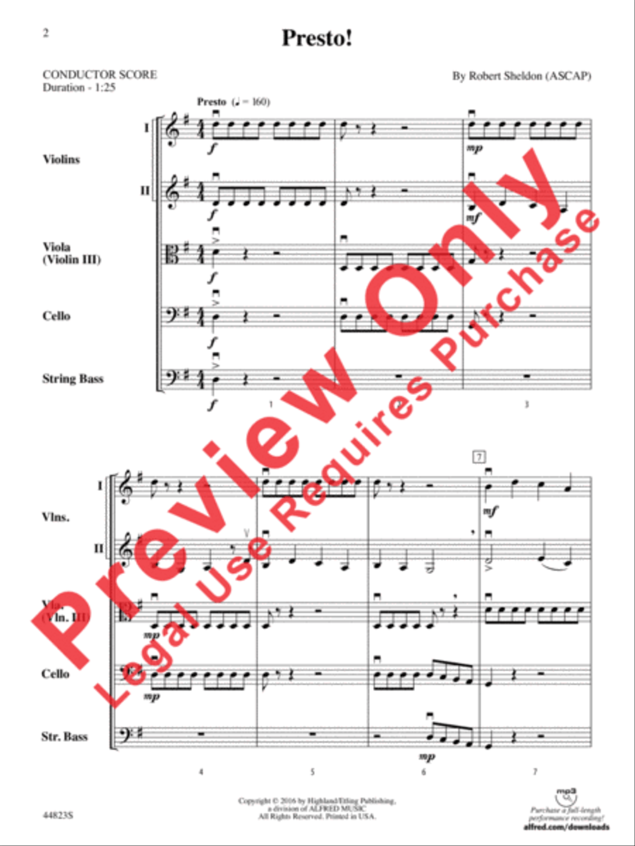 Presto! Presto! String Orchestra scores gallery preview page 11