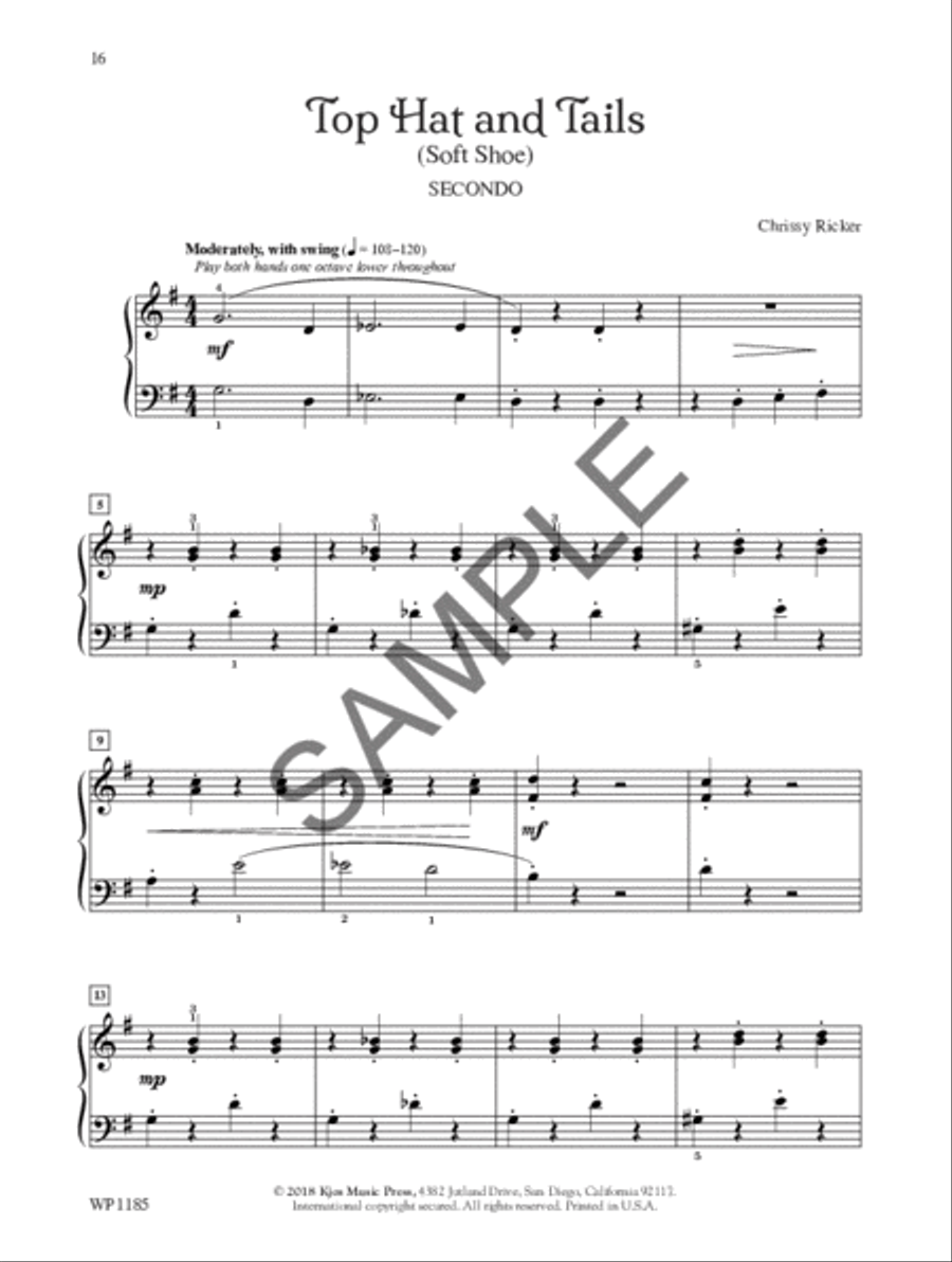 Toe-Tappin' Tunes For Two Piano Solo scores gallery preview page 2